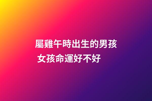 屬雞午時出生的男孩 女孩命運好不好